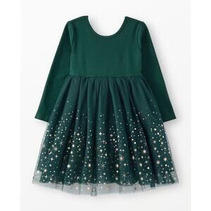 $79 Hanna Andersson Long Sleeve Shimmer Tulle Dress - size 5